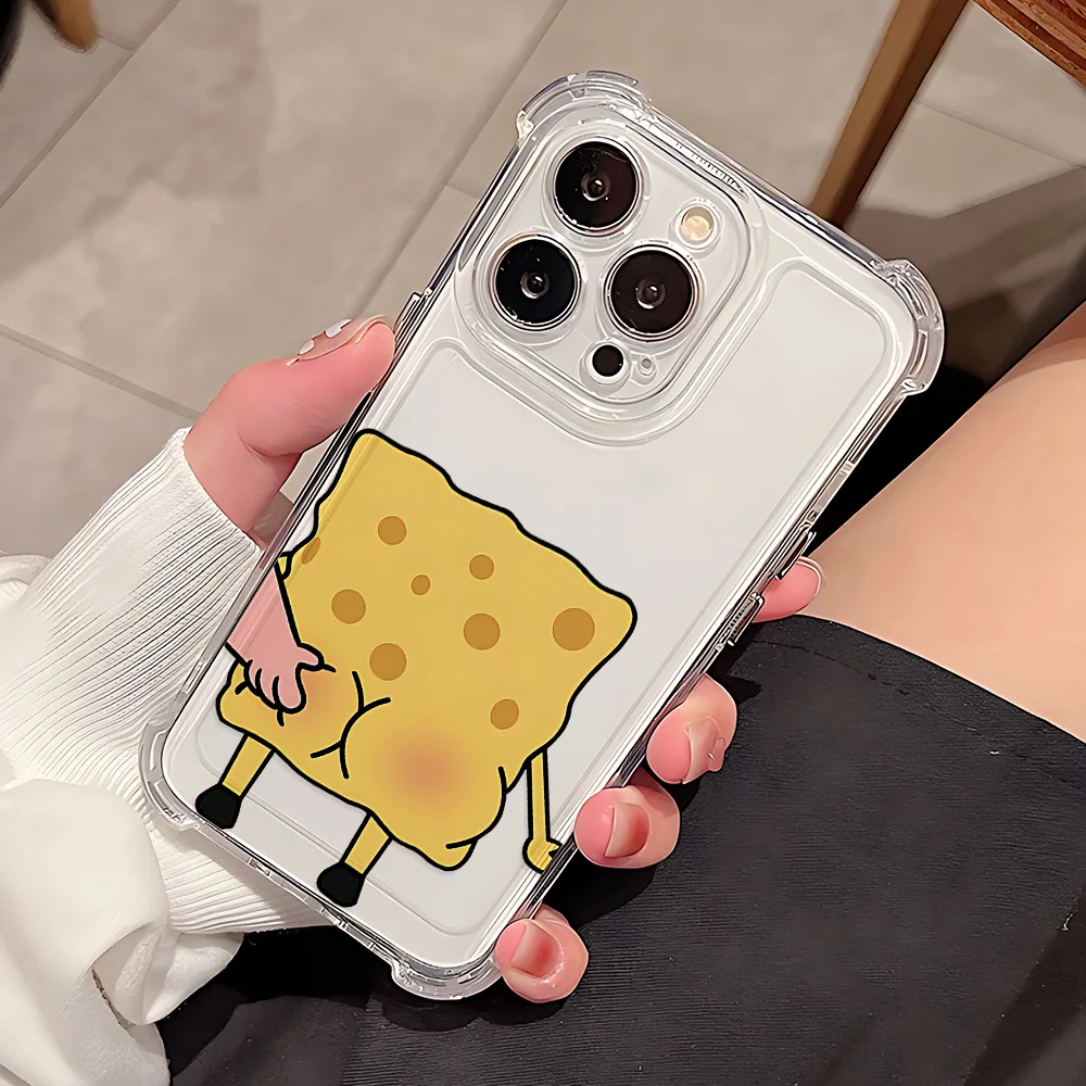 Adorable SpongeBobs Couple Clear TPU Phone Case