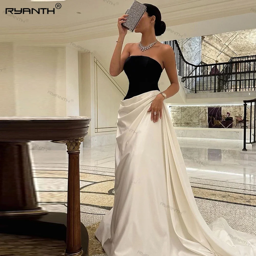 

Ryanth Mermaid Celebrity Dress Evening Party Gown Prom Dresses Formal Occasion Dress Stain Strapless Sleeveless robes de soirée