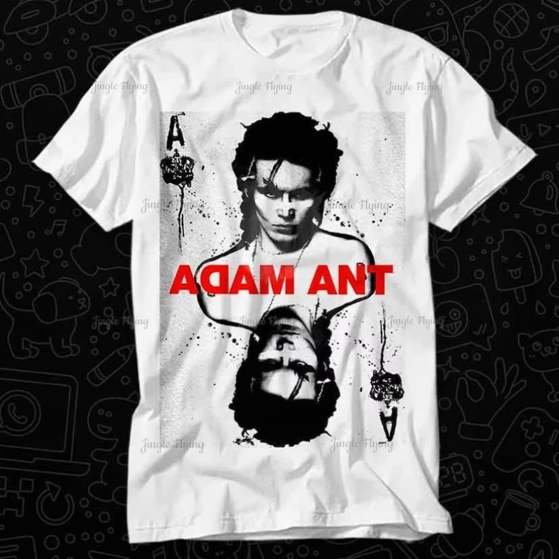 Ace Of Ants Adam Ant Playing Card Joker T Shirt Regalo Per Donna Uomo Unisex Top Adult Tee Musica Vintage