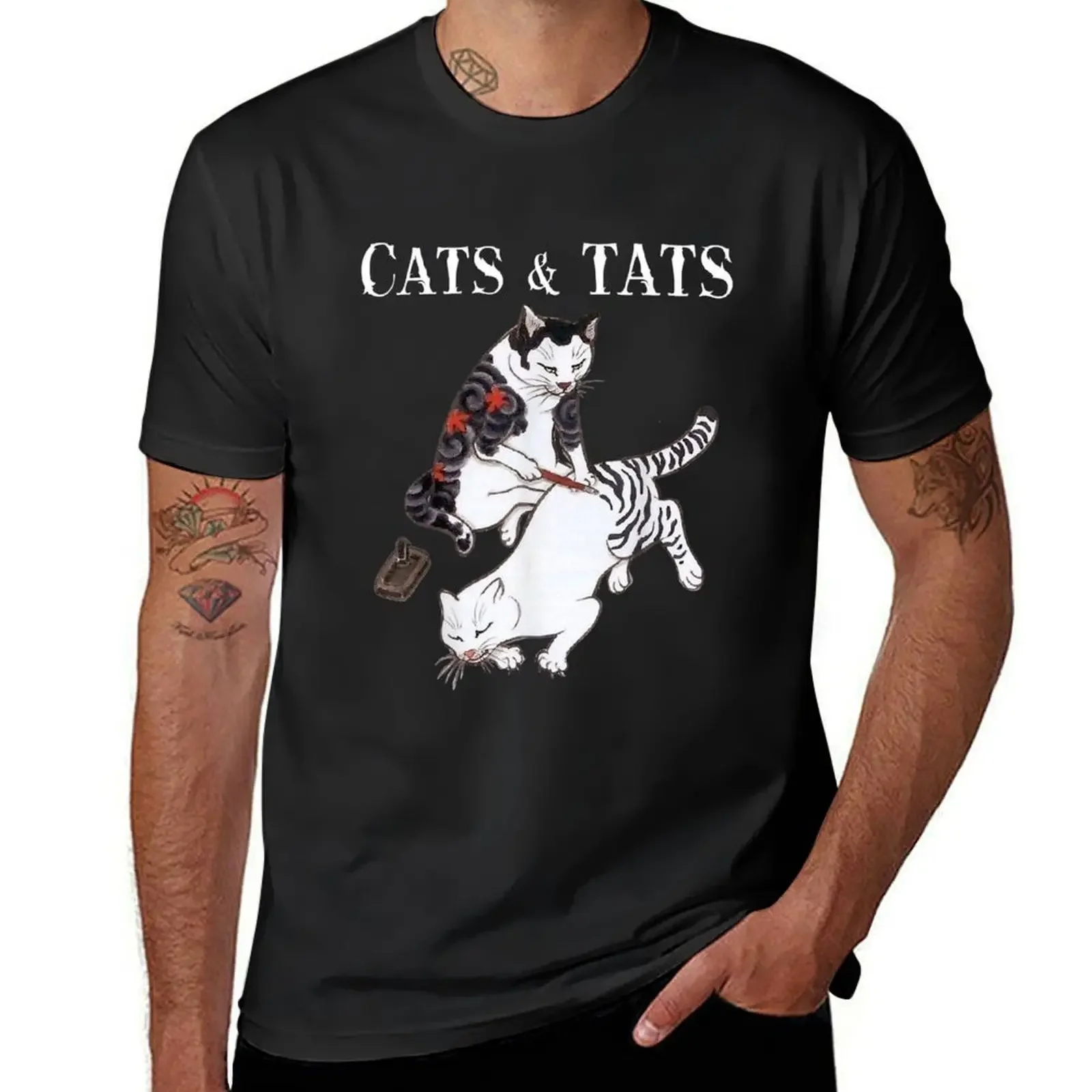 

Cats and Tats cat tattoo lover tee shirt Cats & Tats T-shirt cute tops hippie clothes t shirts for men