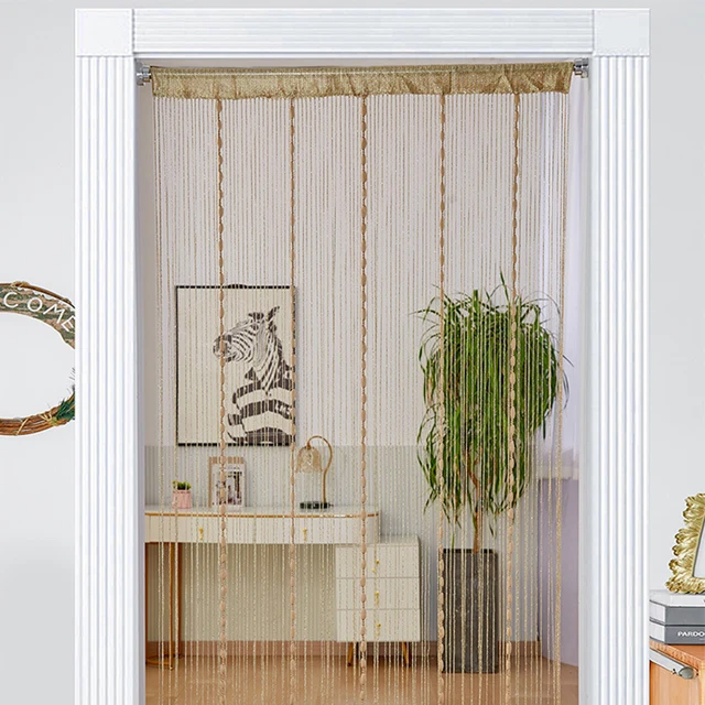 String Door Curtain Beads String Door Curtain Bead Silver Ribbon