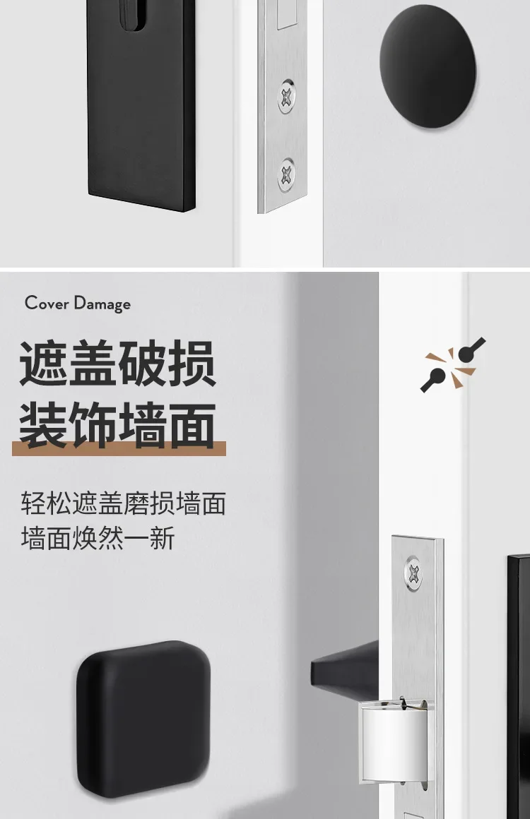 Description Picture 6 of itemxgnvpy DoorStopper Silicone Handle Bumpers Self-Adhesive AntiShock Porte Protection Pad HomeImprovement WallGuard