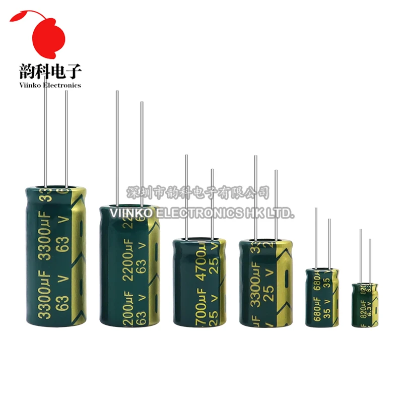 Aluminum Capacitor 6.3V 10V 16V 25V 35V 63V 100V 250V 450V 10UF 330UF 470UF 680UF 820UF 1500UF 4700UF High Frequency Low ESR