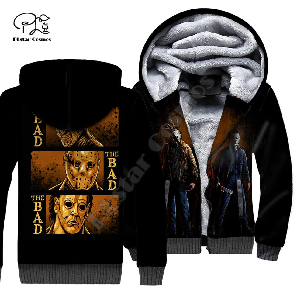 Halloween Horror Movie Cosplay Michael Myers Jason 3DPrint Unisex Autumn Winter Warm Coat Fleece Jacket Funny Hoodies X1 cosplay jacket