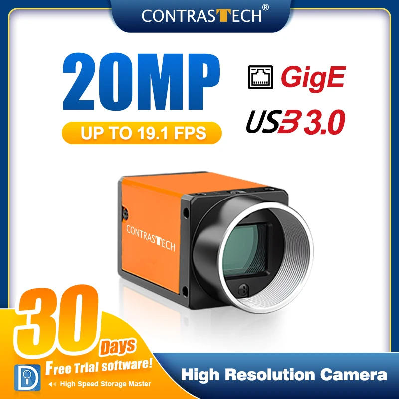 Compact 20MP IMX183 GigE/USB3.0 Rolling Shutter High Resolution Camera for Automation Inspection acA5472-17um Contrastech 3
