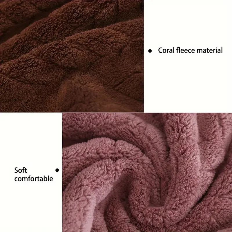 High Quality Thick Coral Velvet Bath Towel, Soft Absorbent Texture_voghion.com