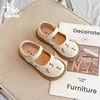Girls Oxfords 2024 Spring Autumn Kids Soft PU Leather Shoes For Girl Small Cute Flower Children Princess Shoes Mary Jane Flats 2