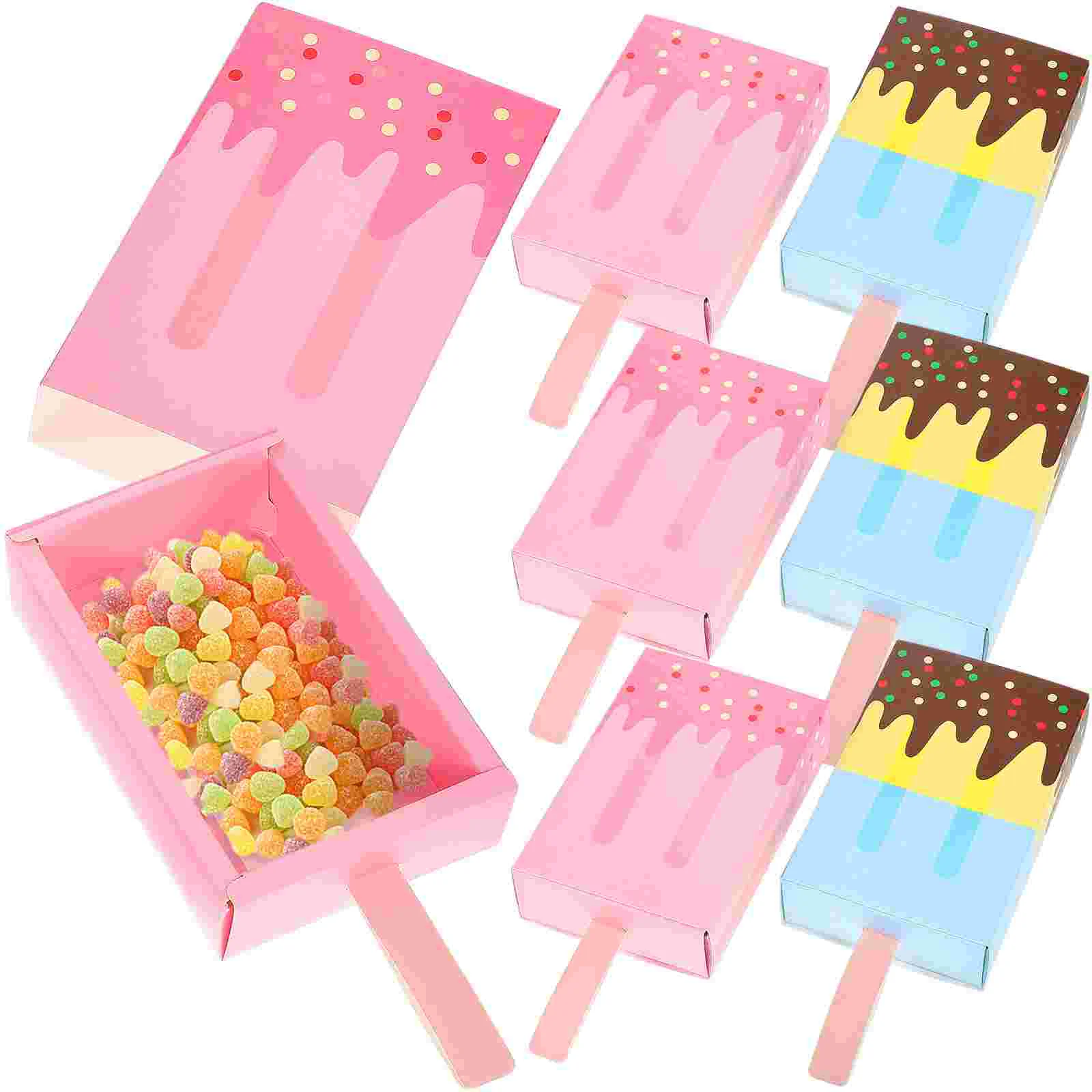 

Ice Cream Shape Gift Boxes Popsicle Shape Mini Candy Folding Paper Box Party Favor Treat Box