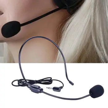 Nuovo microfono portatile cablato spina da 3.5mm auricolare flessibile microfono registrazione Video auricolare vocale montato sulla testa Mic