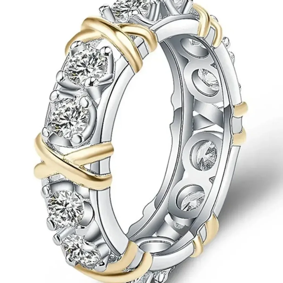 Zircon Rings Fashion Cubic Zirconia Delicate Women Weight Loss Ring Couple Health Care Jewelry Cross Geometric CZ Dancing Party Wedding Rings