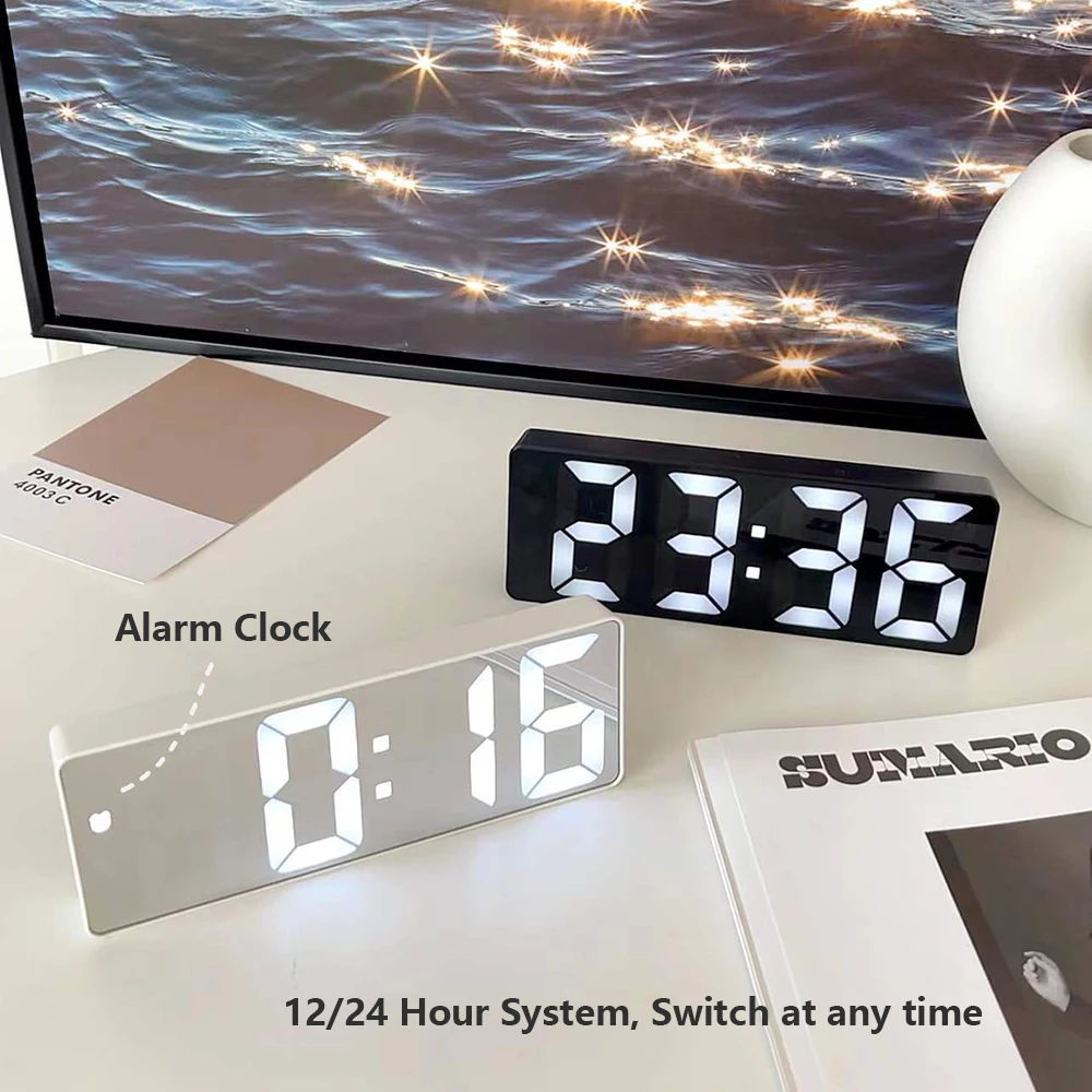 LED Digital Alarm Clock With Snooze Funtion USB Wake Up