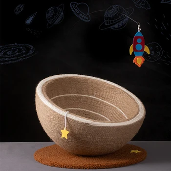 Sisal Cat Scratching Board Protect Furniture Grinding Claw Toys Oval cratching Bowl for Indoor Kitten Cats Nest Bed Pet Supplies 4