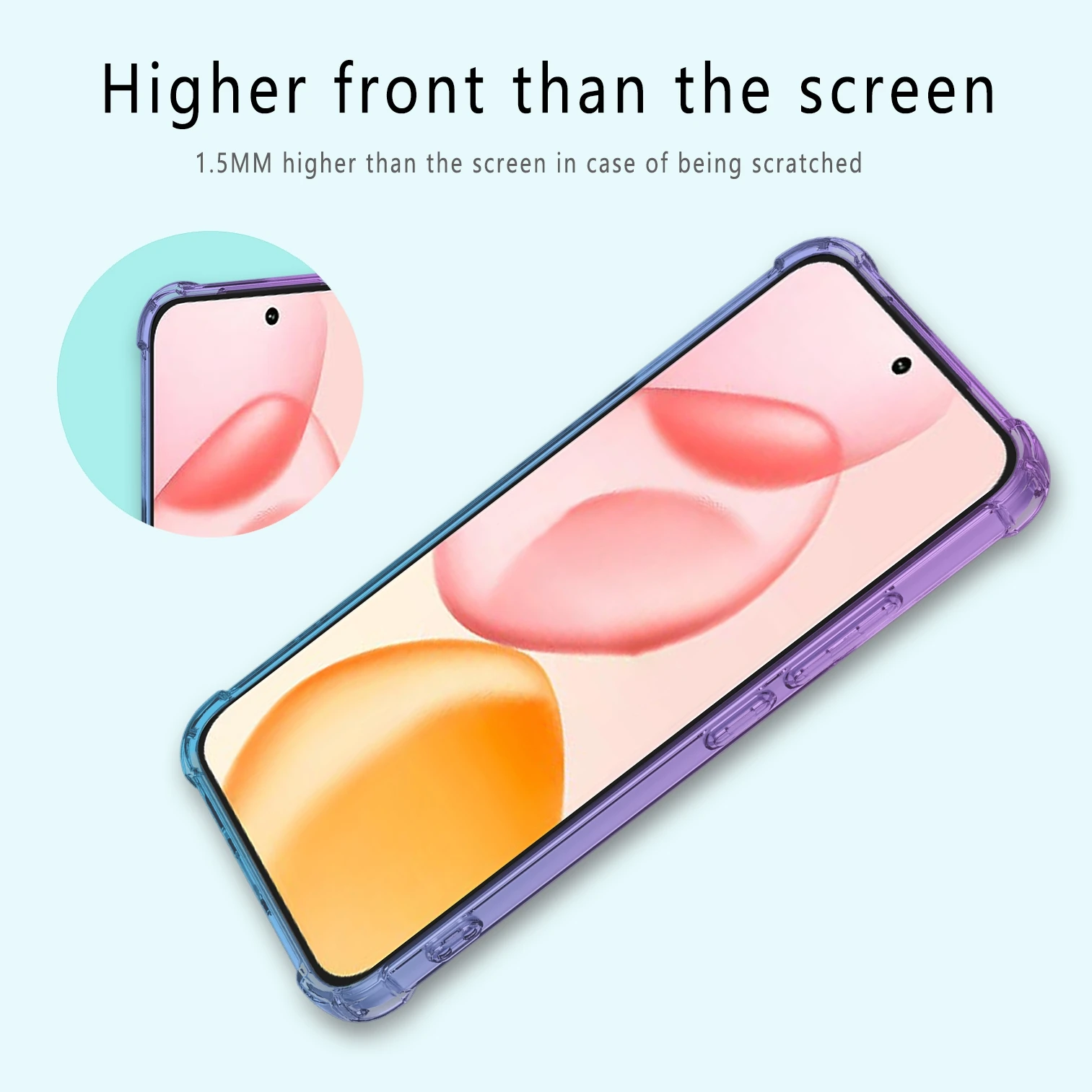 Shockproof Clear Gradient TPU Case - Protective Cover Shell Coque s