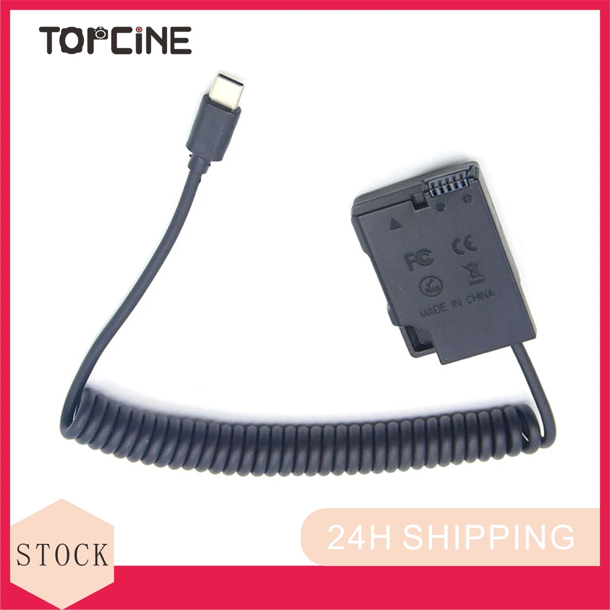 

Topcine USB-C Power Adapter Cable with Decoded EP-5A EN-EL14 Dummy Battery Compatible Nikon D3100 D5200 P7700 P7800 Camera