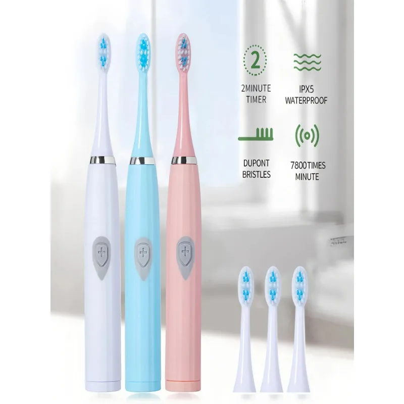 1Pcs 성인 소프트 브리슬 소닉 전동 칫솔 방수 휴대용 지능형 효과적인 구강 관리 남성 여성 홈 여행