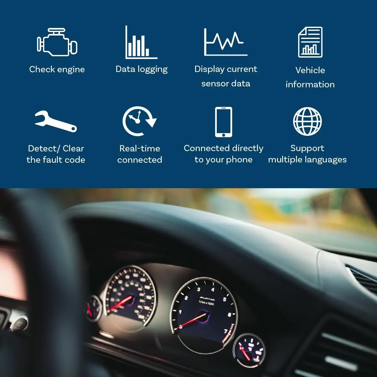 ELM327 OBD2 Bluetooth scanner code reader car fault detector car auto diagnostic repair tool 2