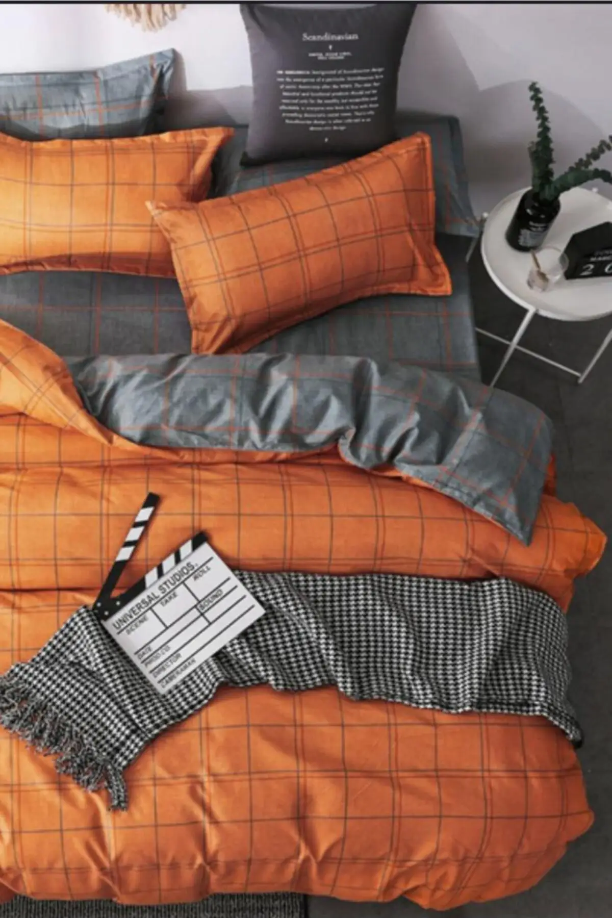 

Ranforce Double Sided Duvet Cover Set Cotton-Polyester 200x220 Without Tires Orange Bedroom Textile Home &