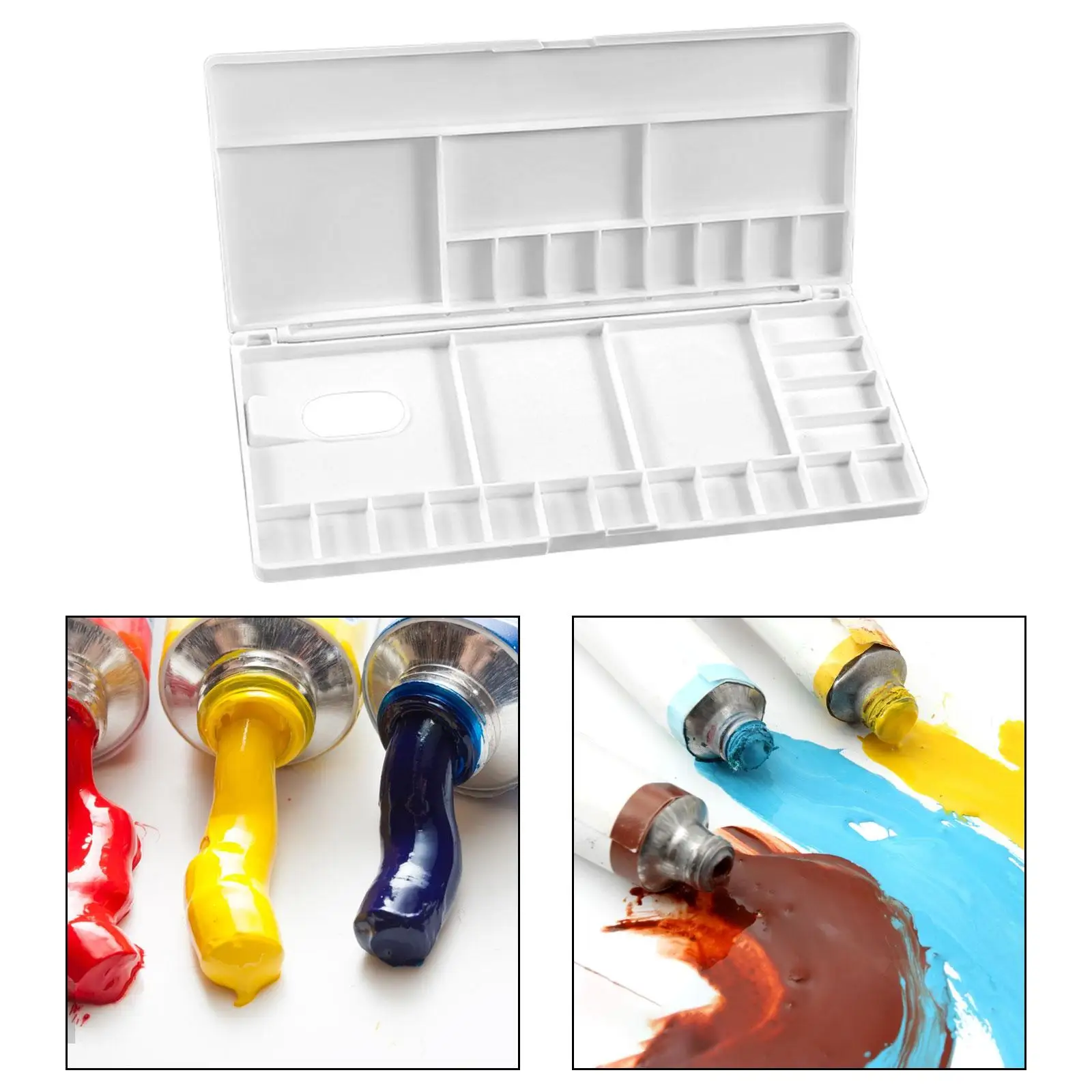 Watercolor Palette Empty Paint Box Watercolor Paint Storage Box Gouache Mixing Tray for Acrylic Oil Painting Supplies Beginner