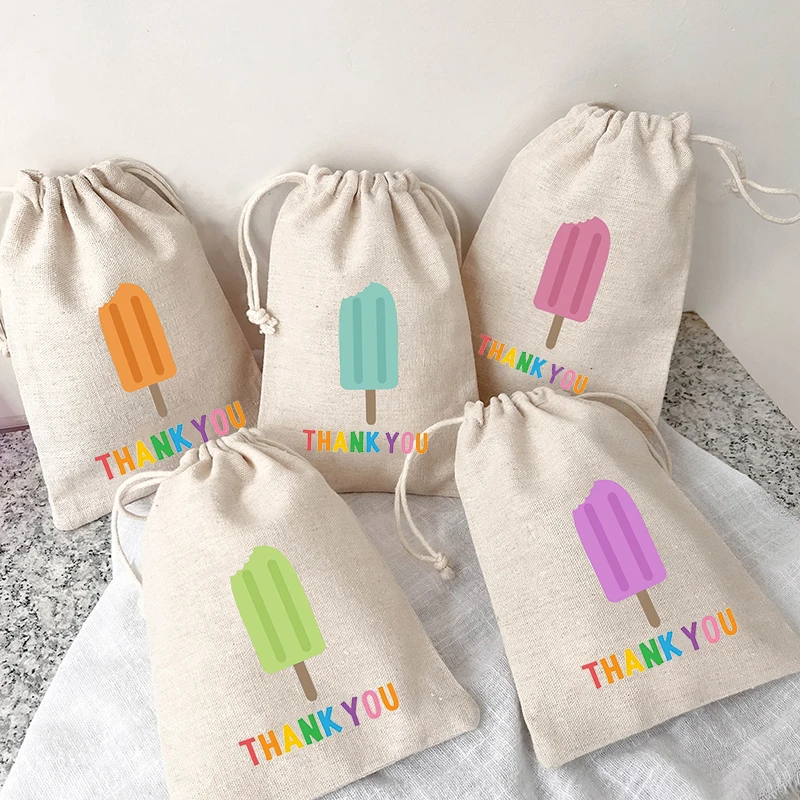 

5pcs POPSICLE gift bags kid boy girl sweet ice cream summer Birthday party bday baby shower decoration thank you welcome favor