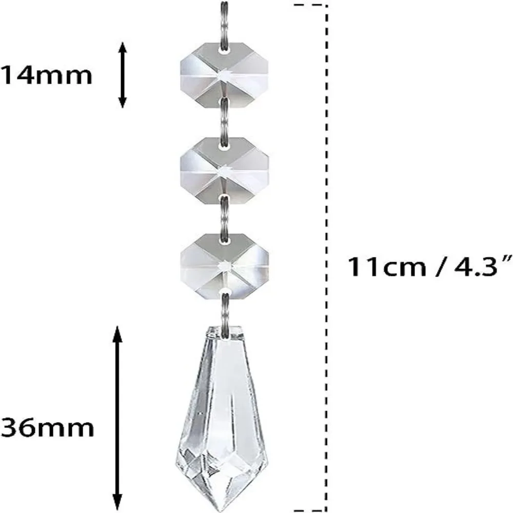 Simulate Ice Cone Acrylic Snowflake Pendant Crystal Diamond Transparent Crystal Hanging String 5pcs Festive Atmosphere