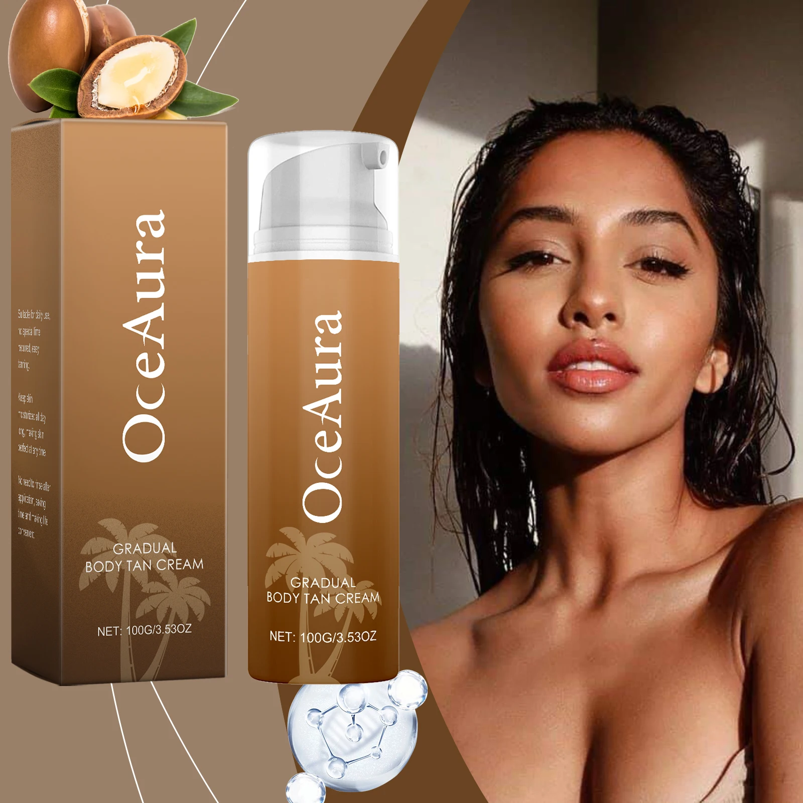 Sunbed Tanning Cream Rapid Deepen Skin Tone Soothe Dry Prevent Sunburn Uv Protection Self-Tanning Lotion Summer Natural Tanner