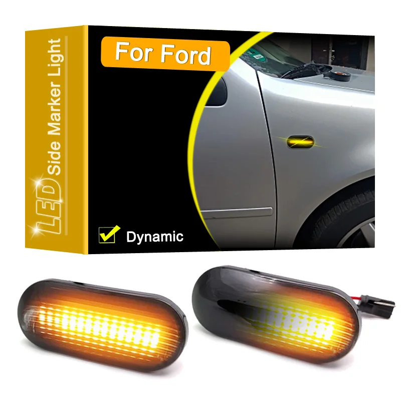 

Дымчатый водонепроницаемый Динамический светодиодный габаритный фонарь для Ford C-Max Fiesta Focus Fusion Galaxy