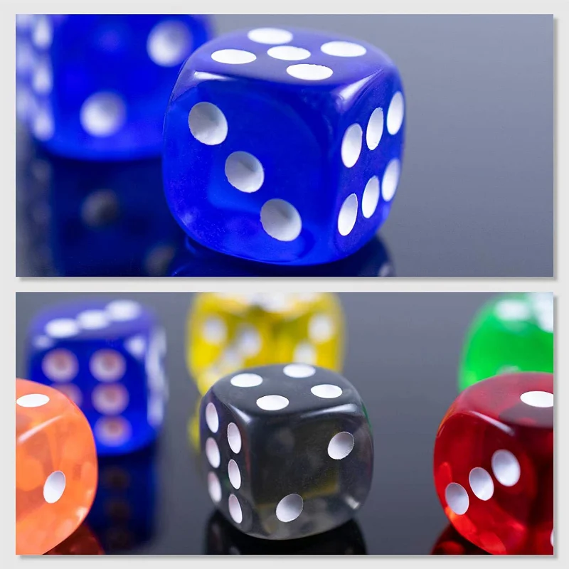 Transparent Acrylic Dice 16mm Game Dices Cubes 10pcs/Pack