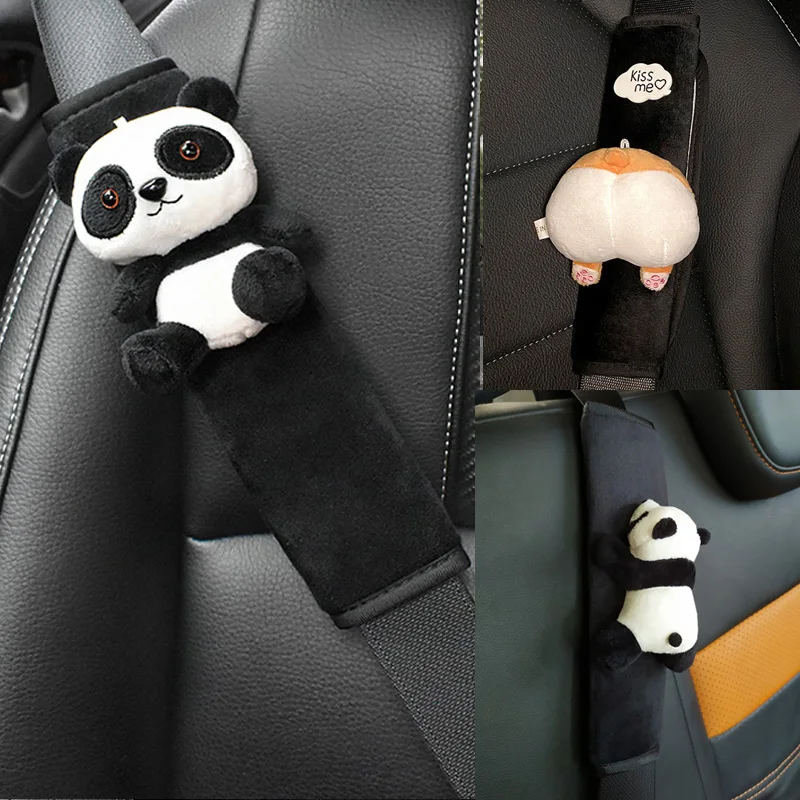 Seat Belt Covers 1pc Cute Cartoon Toy Animal Car Seatbelt Cover Seat Belt Harness Cushion Auto Shoulder Strap Protector Pad for Children