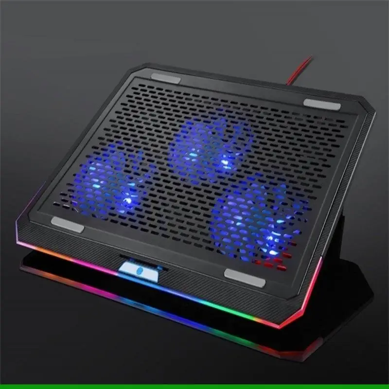 U55C 조정 가능한 노트북 냉각 스탠드 RGB 효과 터치 컨트롤 휴대용 접이식 무음 팬 열 방출