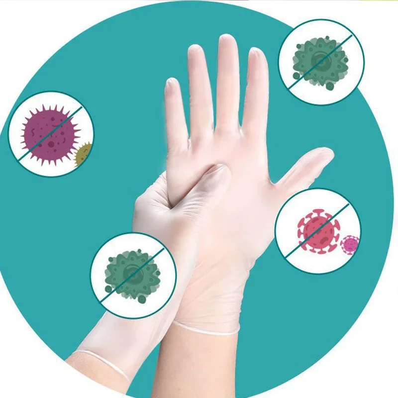 Disposable Gloves 100 piece TPE durable food grade household restaurant kitchen embroidery makeup hair baking-waterproof