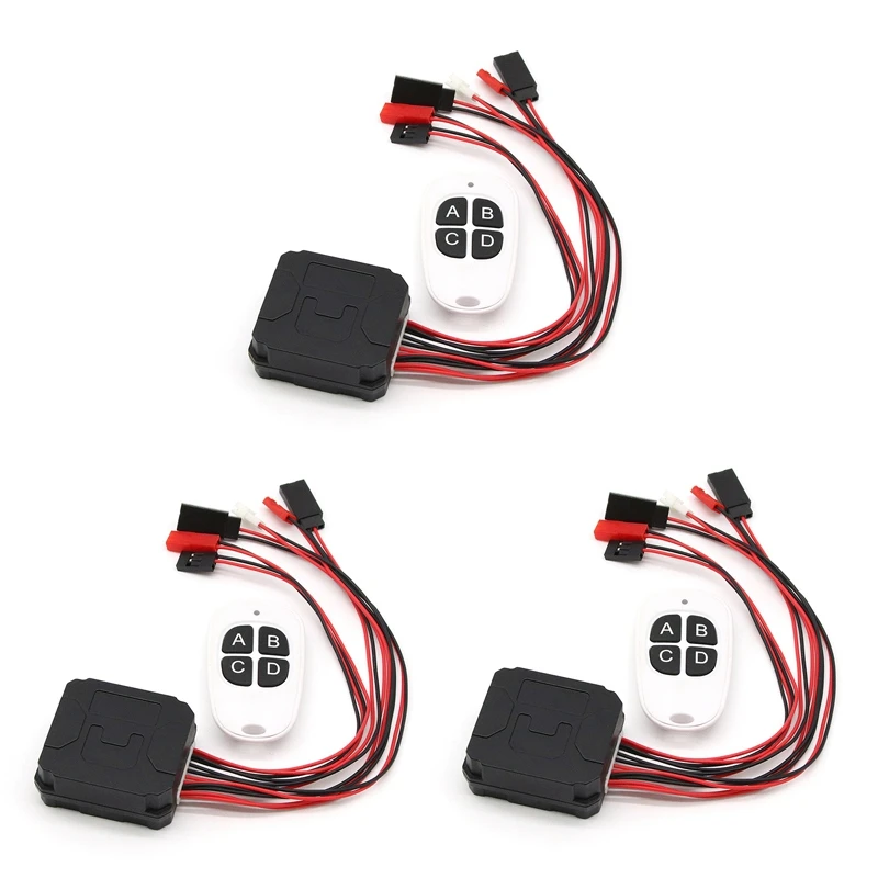 

3X 4 Ways CH4 Winch Control Wireless Remote Controller Receiver For 1/10 RC Crawler Axial SCX10 90046 Traxxas Redcat