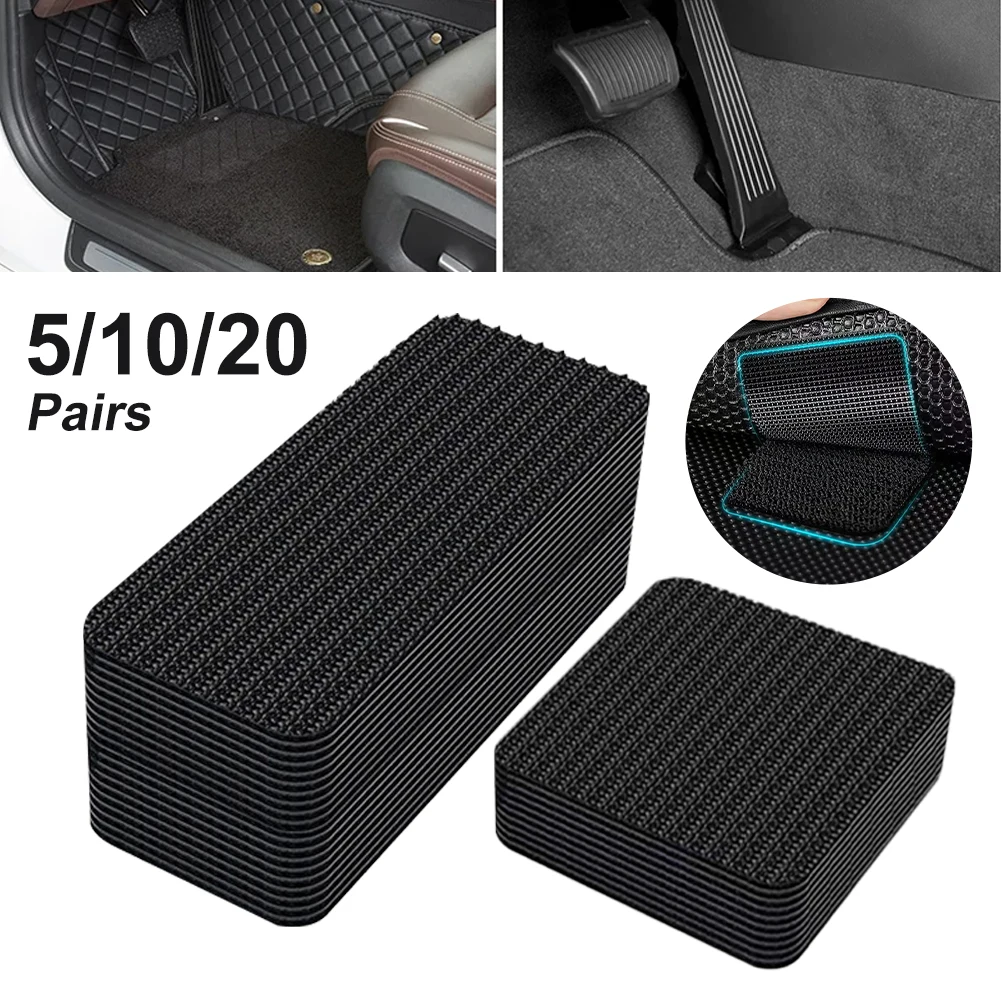 

5/10/20Pcs Car Carpet Mat Fixing Stickers Self adhesive Fastener Car Floor Mat Clips Carpet Tape Hook and Loop Tape Auto Parts