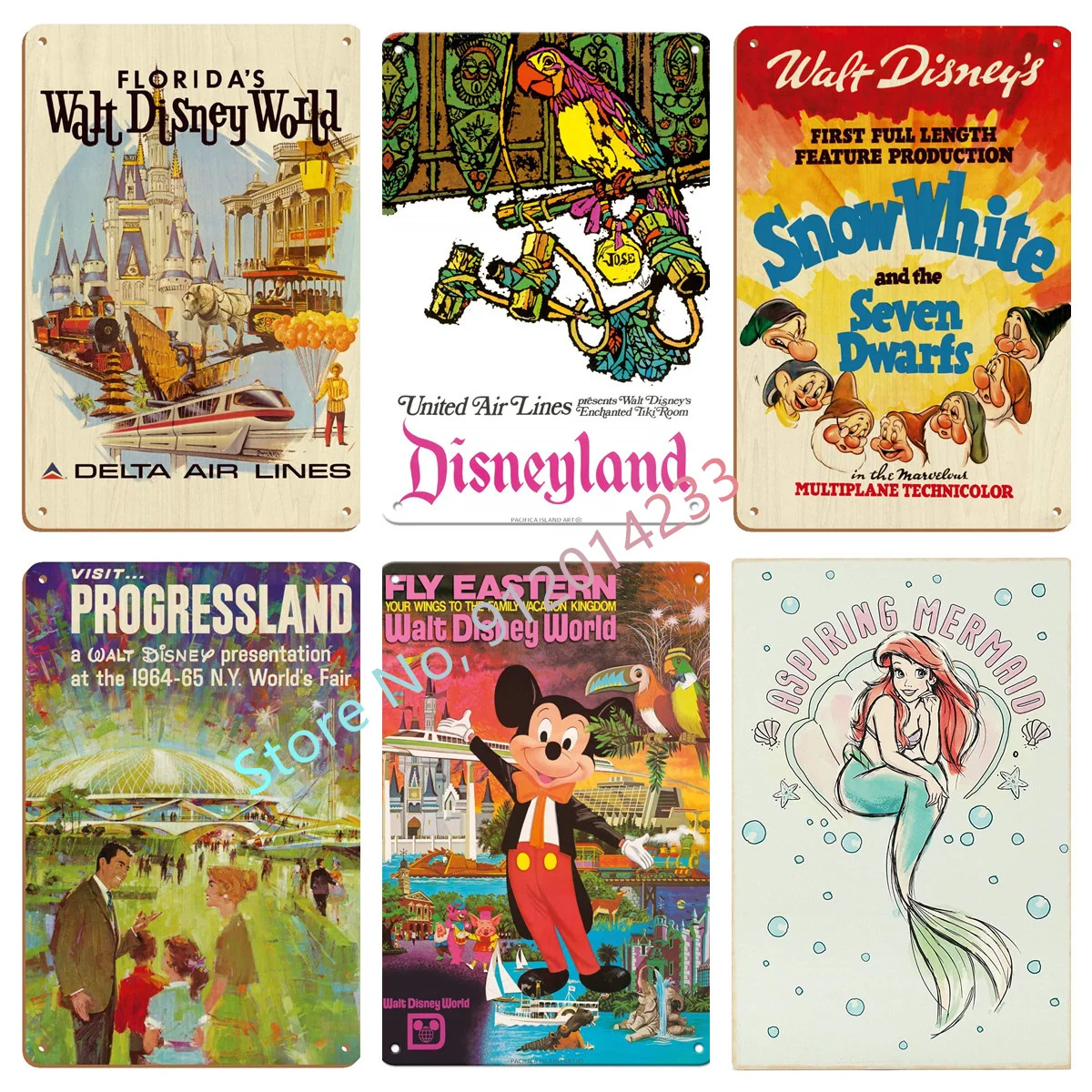 Disney-Poster-Metal-Tin-Sign-Plate-Disneyland-Vintage-Walt-Disney-World ...