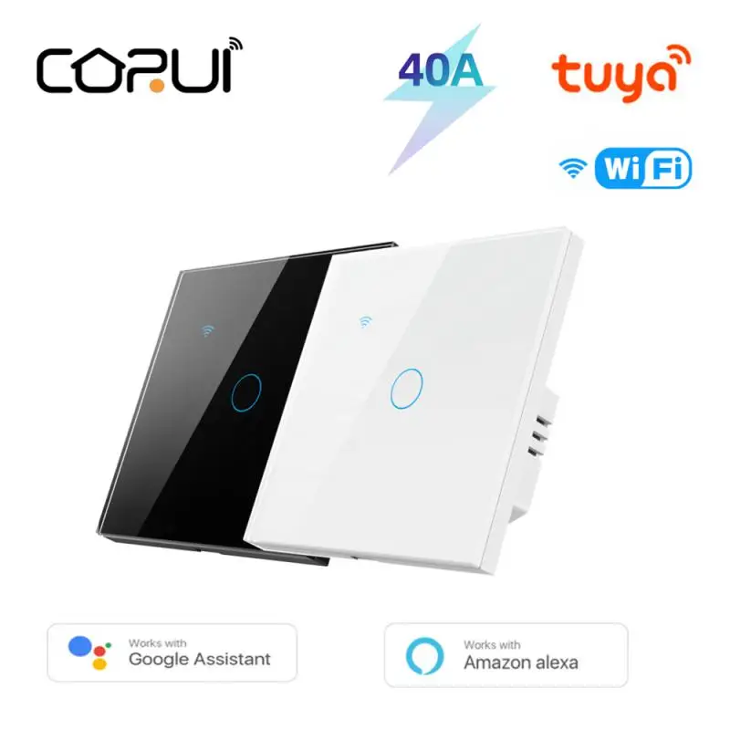 

CORUI Tuya Smart WIFI+Bluetooth Water Heater Boiler Switch 40A 8000W EU Stadanrd Smart Switch Compatible With Alexa Google Home