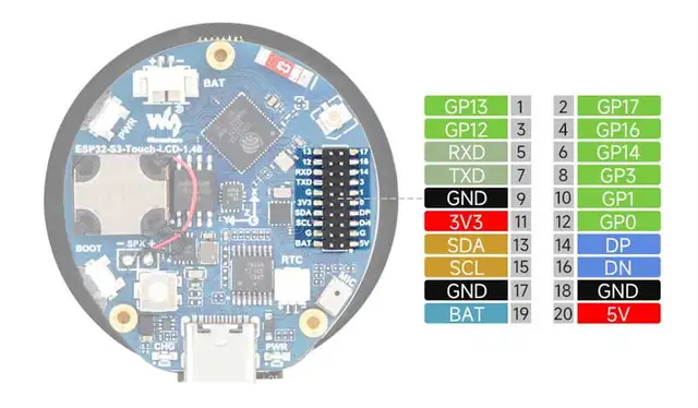 ESP32-S3 1.75inch AMOLED Round Touch Display Development