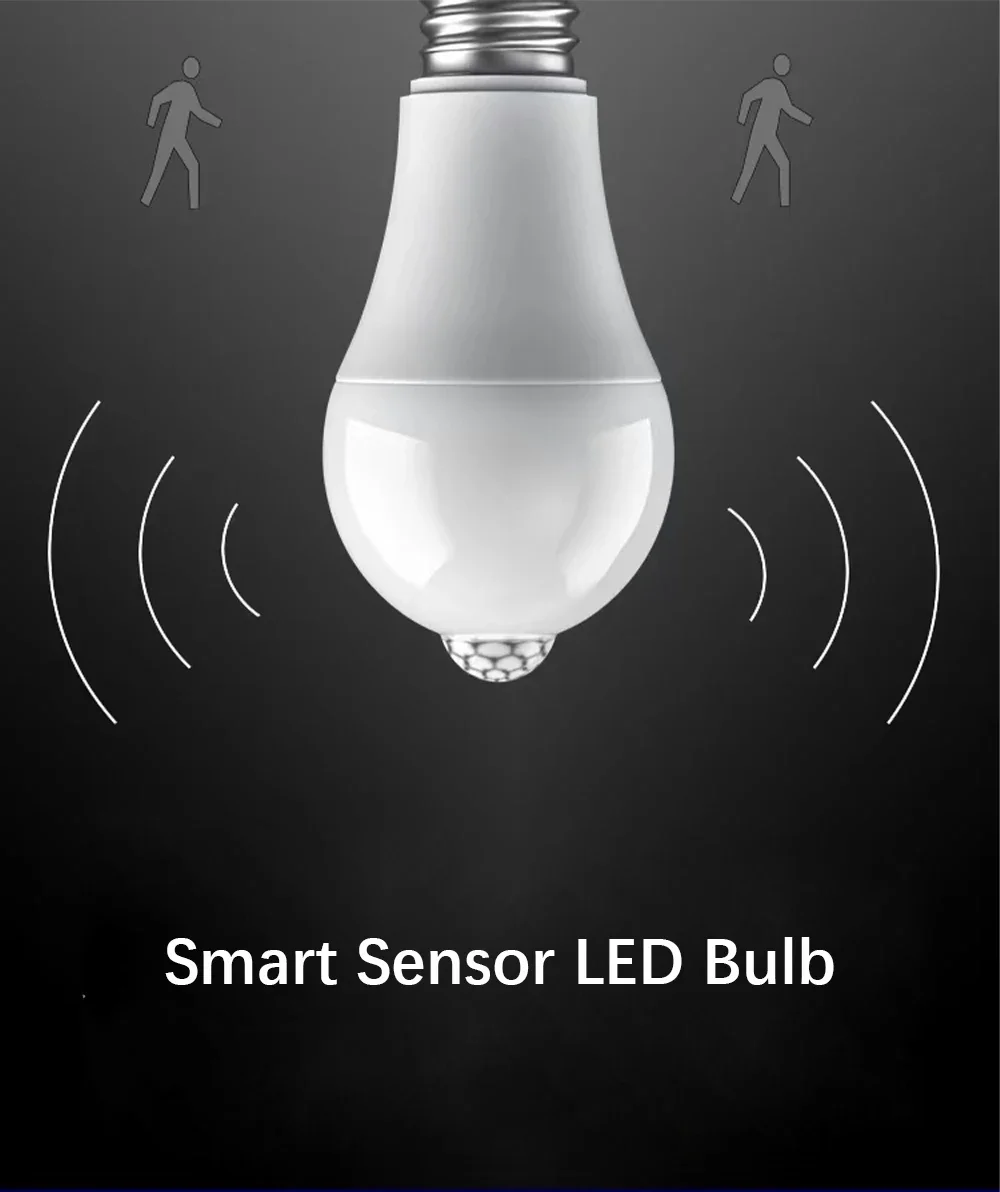 Description Picture 2 of itemE27 PIR 85-265V Motion Sensor Lamp 5W 7W 12W 15W LED Bulb with Motion Sensor Detector Infrared Radiation Security Light