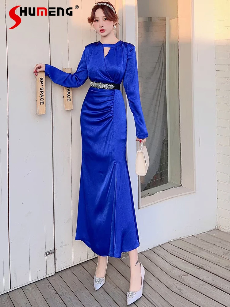 

Sexy Temperament Slim-Fit Sheath Dresses Fishtail Skirt Younger Fashion Dress Belt Women's New Early Spring High-End Dress