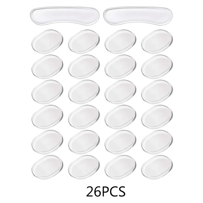 

26 Pcs Drum Dampeners Gel Pads Silicone Drum Silencers Dampening Gel Pads Soft Clear Oval and Long Drum Silencers Pads