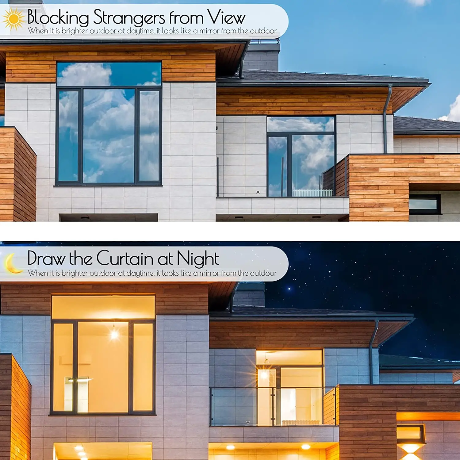 Window film one way daytime privacy sun blocking reflective window tint self adhesive heat control sticker for home