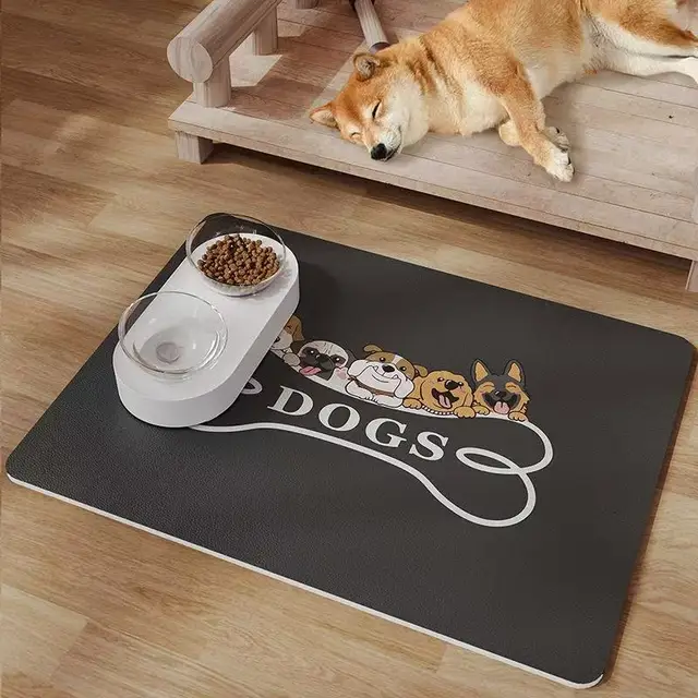 VIKAMA Pet Diatom Mud Floor Mat Dog Bowl Mat Cat Absorbent Bowl Mat Pet Food Leakage Prevention No-Wash Mat 3