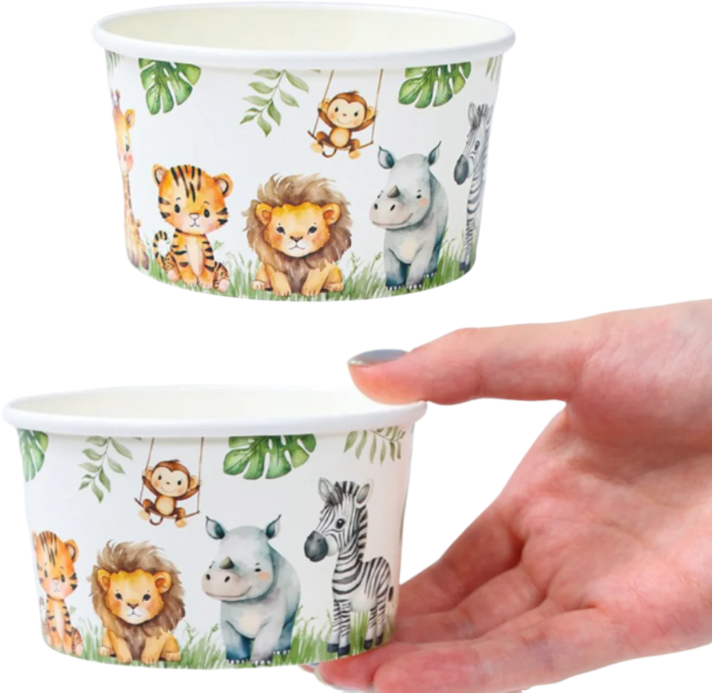 Caixas para pipoca tema animais da selva para aniversário_voghion.com
