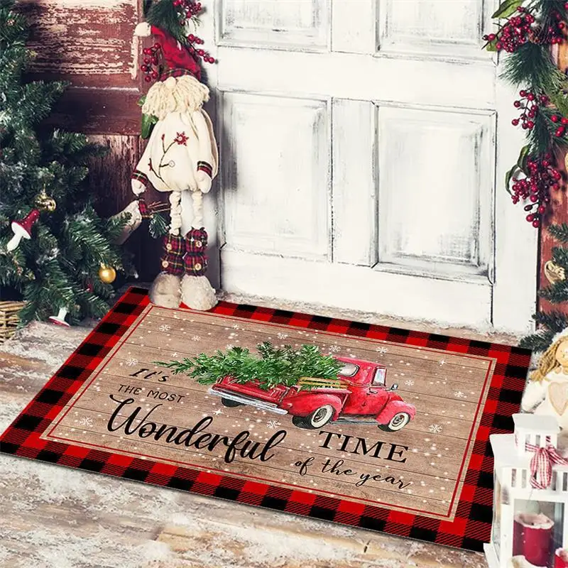 Christmas Decoration Floor Mat Entrance Door Bedroom Bath Toilet Anti Slip Mat Carpet 2023 Merry Christmas Navidad New Year Gift