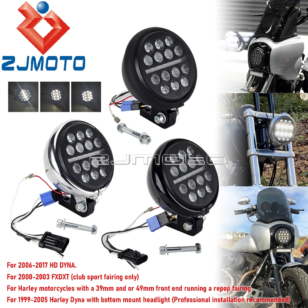 

Мотоциклетная светодиодная фара 5,75 дюйма, 12-30 в, дальний/ближний свет, ДХО, фара для Harley Dyna Low Rider Fat Street Bob Switchback 1997-17 FXDXT
