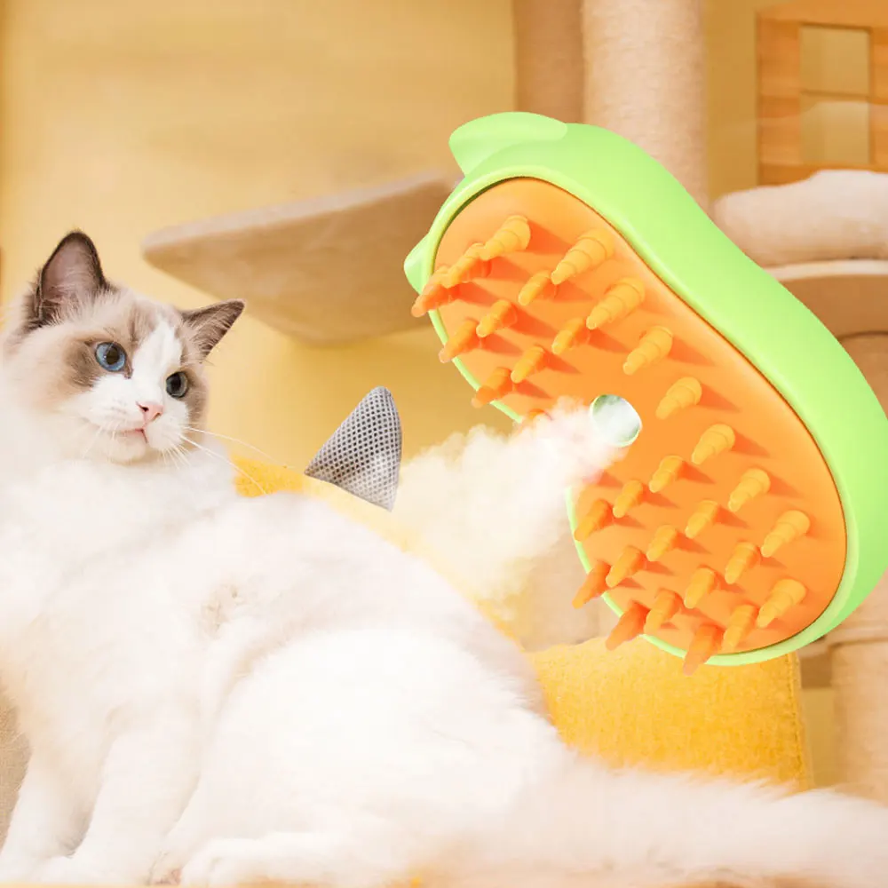 Cat Steam Brush for SheddingRechargeable Steamy CatBrush Self Cleaning