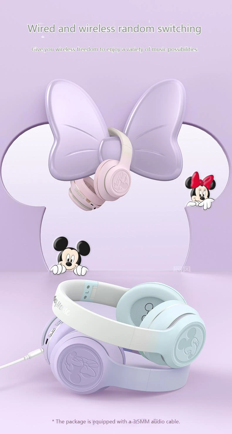 Casque supra-auriculaire sans fil à réduction de bruit Disney D13