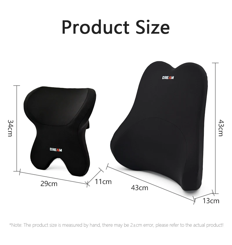 Car Lumbar Support Headrest Neck Pillow Support Universal Soft Neck Pillows Cushion Car Memory Foam Lumbar Pillow Back Support