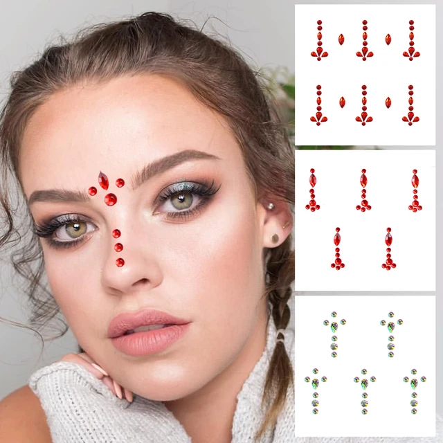 Face Rhinestones For Makeup Temporary Tattoos Eyes Eyebrow Pearl  Rhinestones For Women Glitter Gems Bindi Dots Jewels Rave Party - AliExpress