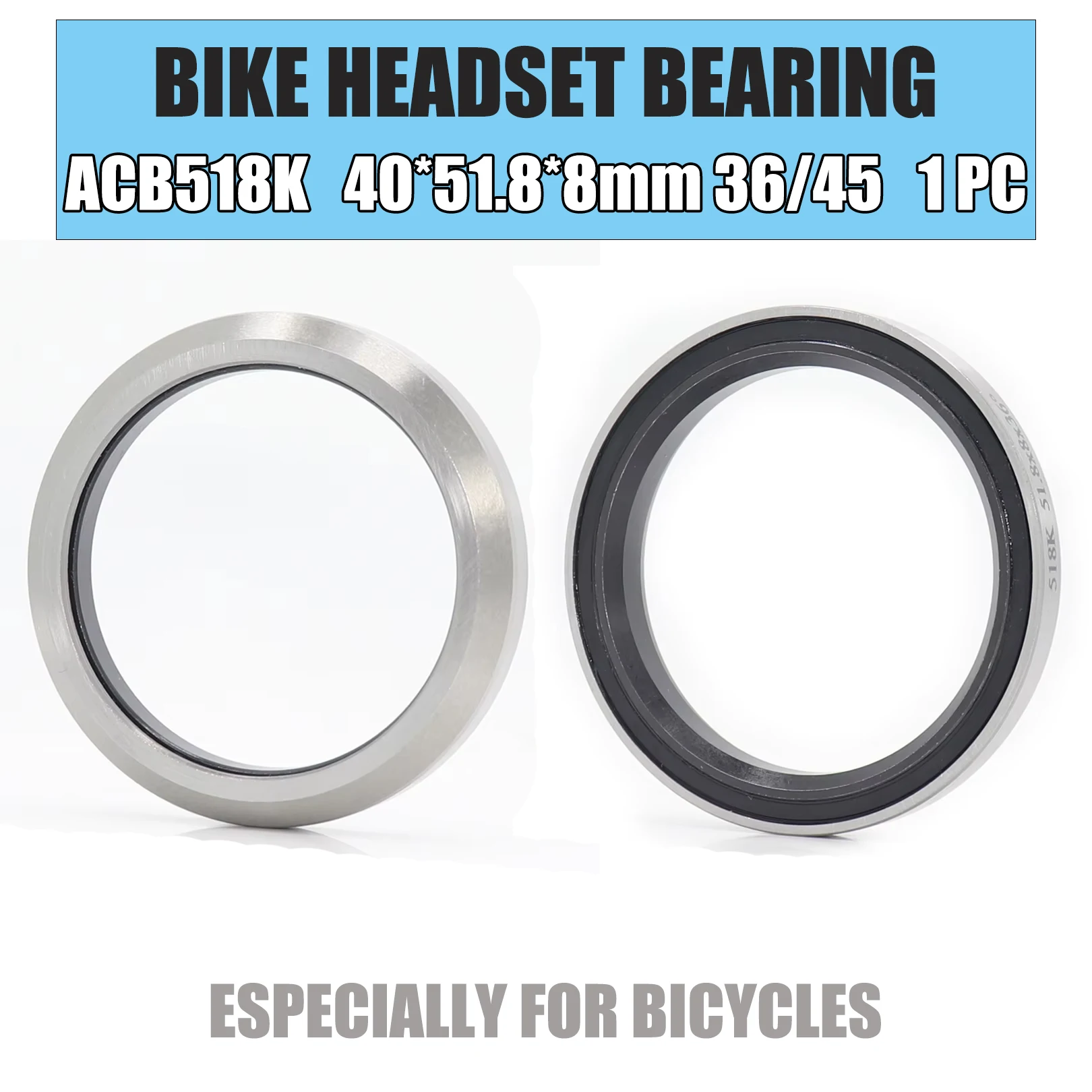 ACB518K Lager 40*51,8*8mm 36/45 (1 PC) 1-1/2 zoll Fahrrad Headset Reparatur Teile Kugellager