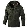 Fashion Men's Casual Windbreaker Jackets Hooded Jacket Man Waterproof Outdoor Soft Shell Winter Coat Clothing Warm Plus Size 2