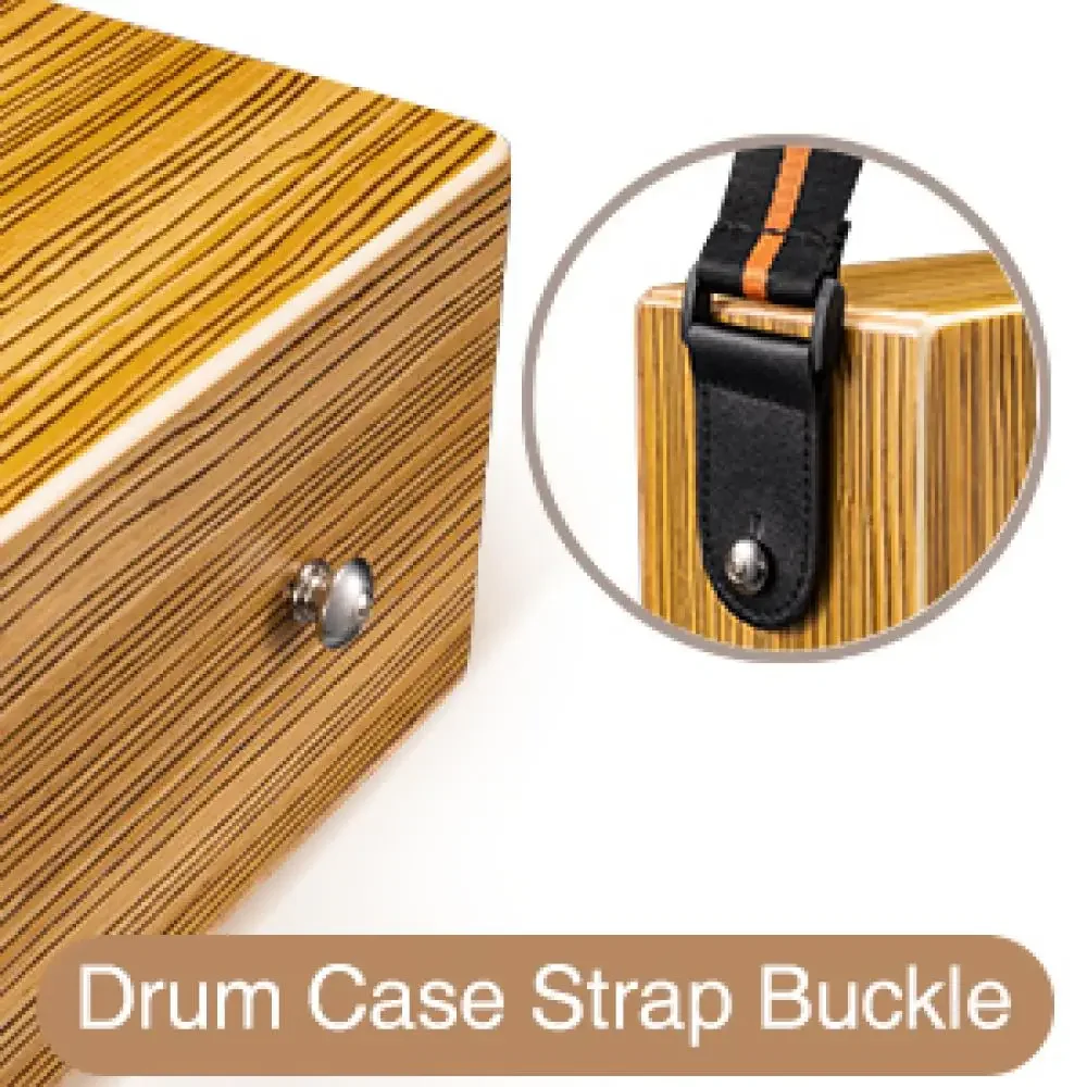 Tone Thick Wooden Cajon with Guitar Compact Miniature Percussion Instrument with Strap & Storage Bag Musical Hand Drum